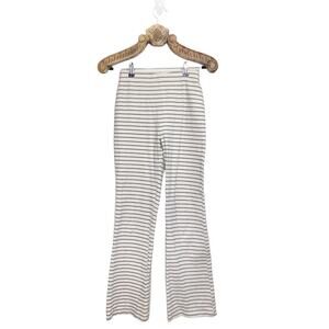 Urban Outfitters Pants Knit Ponte Stripe Stretch Flare Pull on Ecru White Small